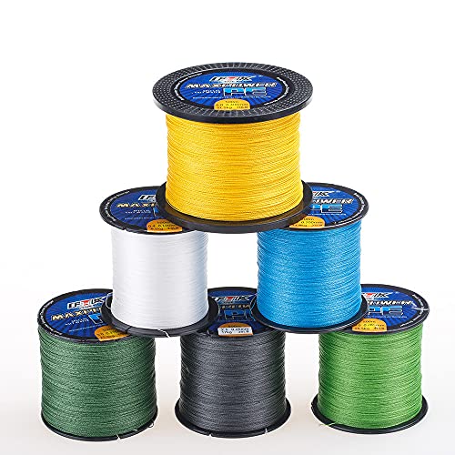 Tresse de pêche 4 brins jaune Extreme Braid 500m fil PE anti-abrasion taille 4.0