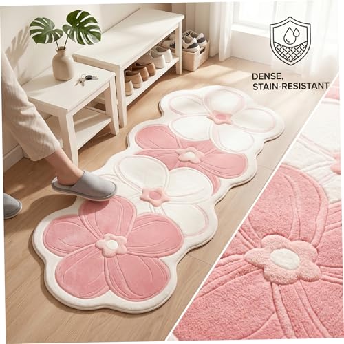 Tapis de bain floral anti-taches pour sol propre et sec - 3