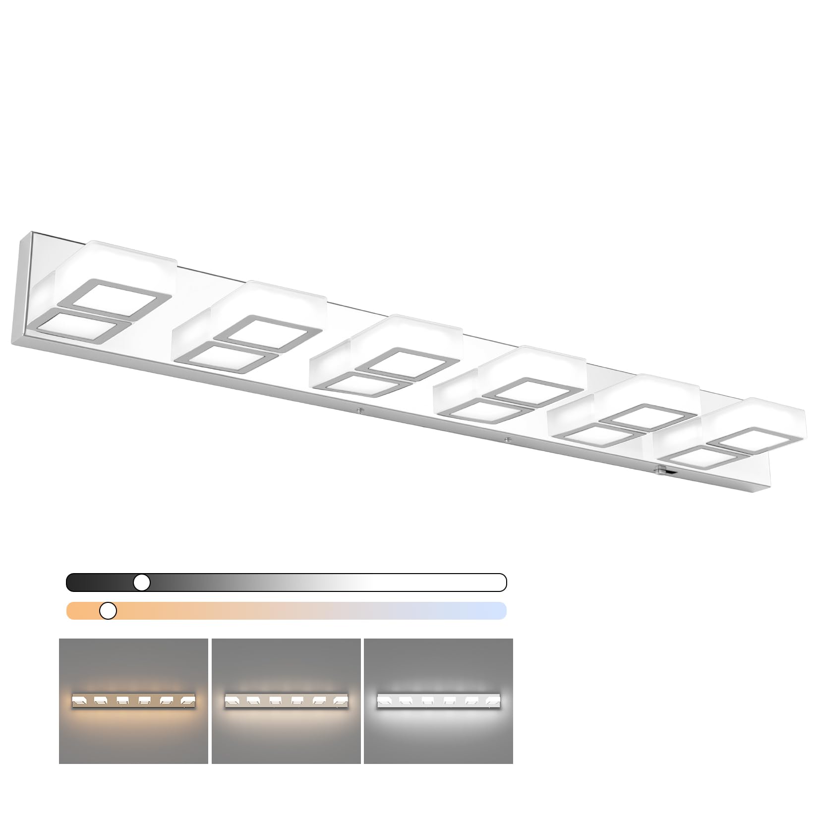 Snapklik.com : Modern Chrome Bathroom Vanity Lights 5 Color Temperature ...