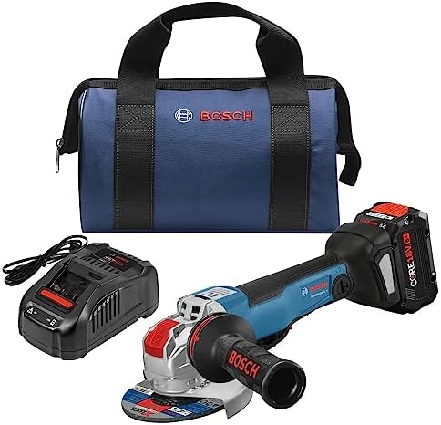 BOSCH GWX18V-50PCB14 18V X-LOCK Brushless Connected-Ready 4-1/2 In. – 5 In. Angle Grinder Kit wit...
