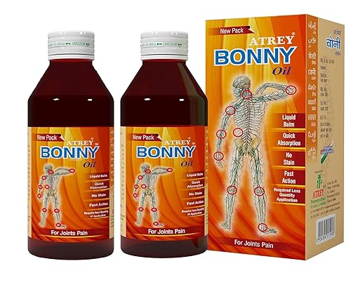 Image of Atrey Ayurveda Bonny Oil for Fast Long Lasting Pain Relief Liquid - Pain Relief Oil Use for Refresh Massage While Pain in Joints Foot Arm Knee Body Muscle - Natural Oil use as Antipain (Pack of 2)