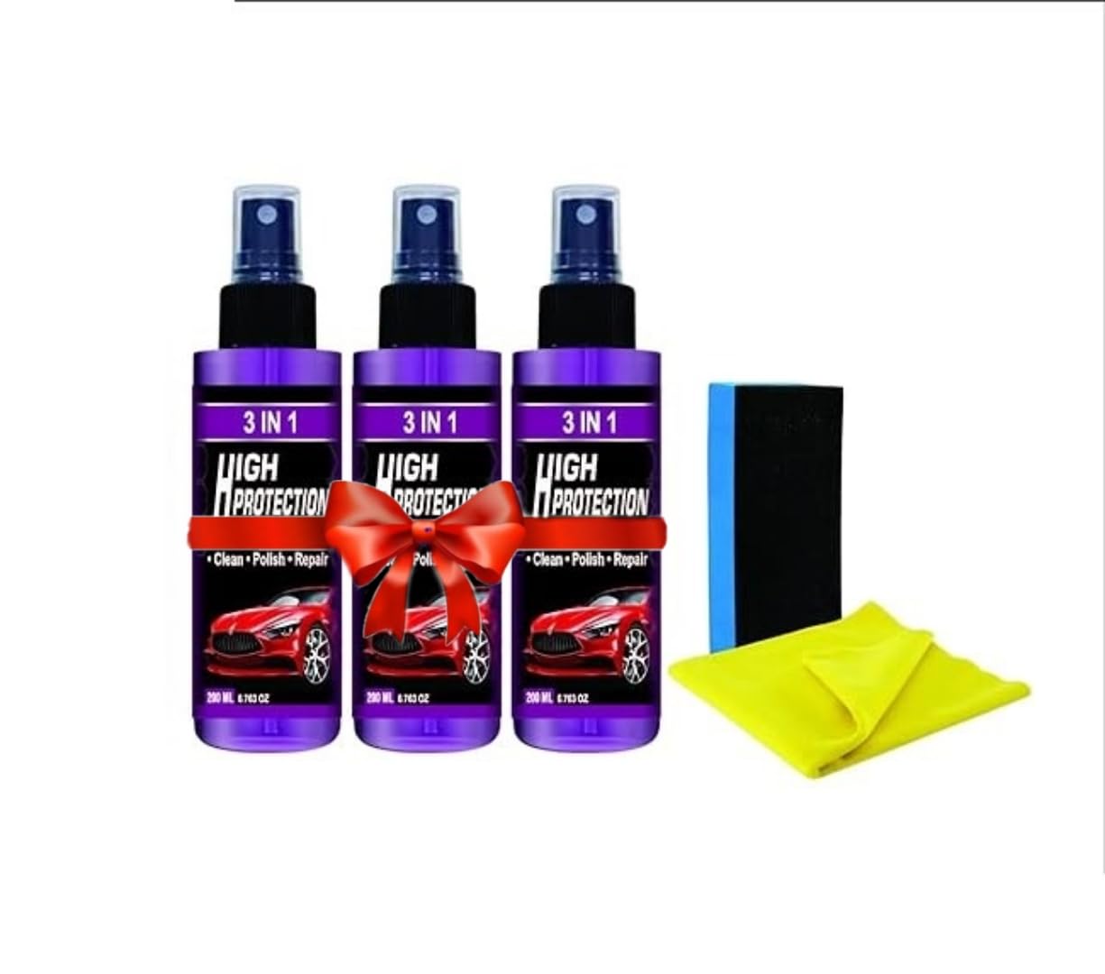 SWISS GOLD Car Shine 3-in-1 High Protection Car Spray, Car Coating Agent Quick Car Coating Spray, Water-Proof, Fouling Resistance, Anti-Aging, Suitable For Car Polishing -110ml (Pack of 3)-image-36