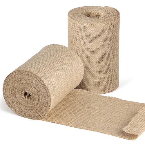 SUPAWAY Rollo de Arpillera 15 cm x 10 m   2 Rollos Marrón para Camino de Mesa, Protección de Árboles y Decoración