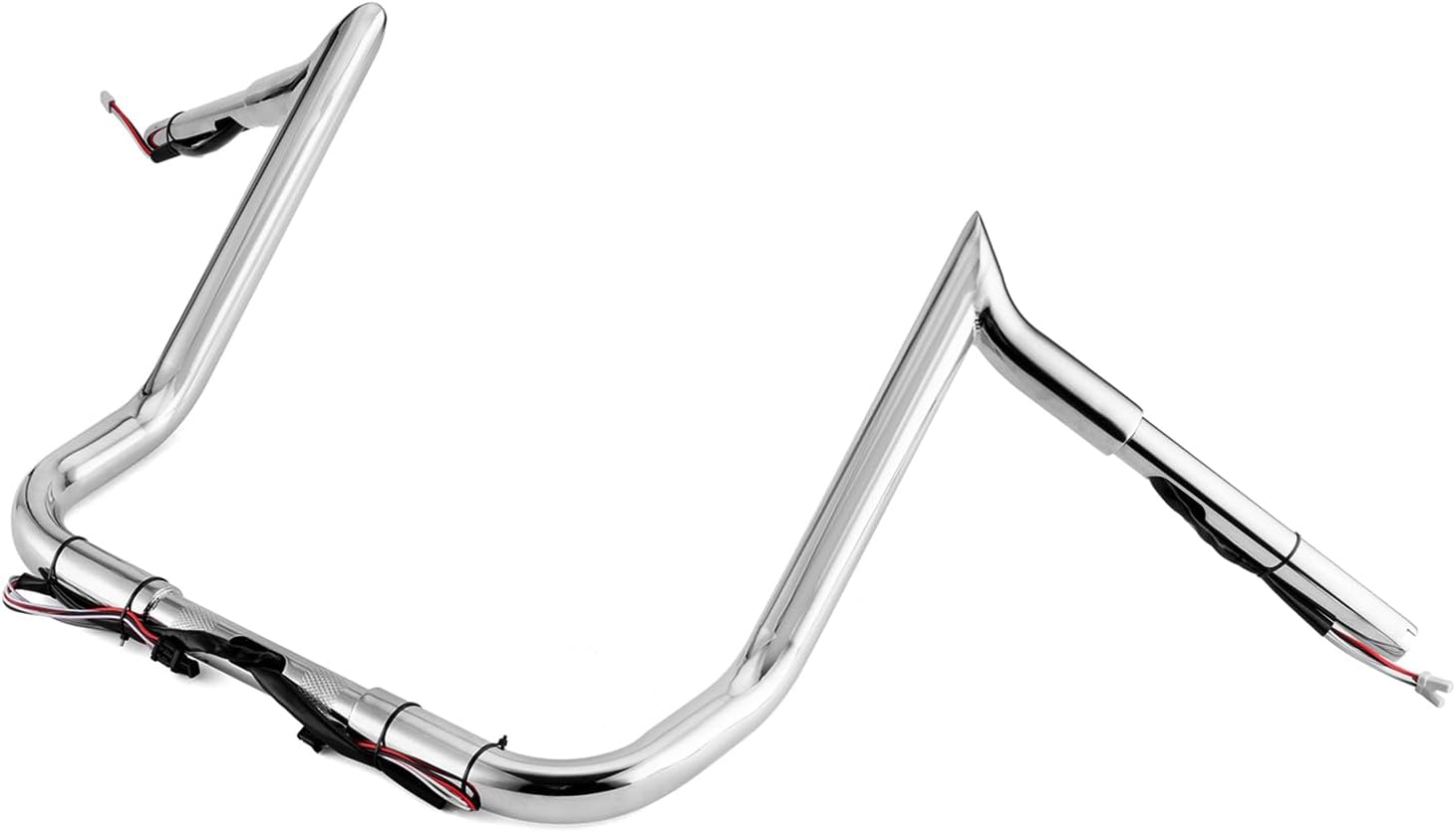 Mofun 12" Ape Hangers Handlebar Pre-wired 1 1/4" Meathook Ape Bar Compatible with 2014-2023 Harley Bagger Touring Street Glide Electra Glide Ultra Limited Tri Glide Chrome 12" Chrome