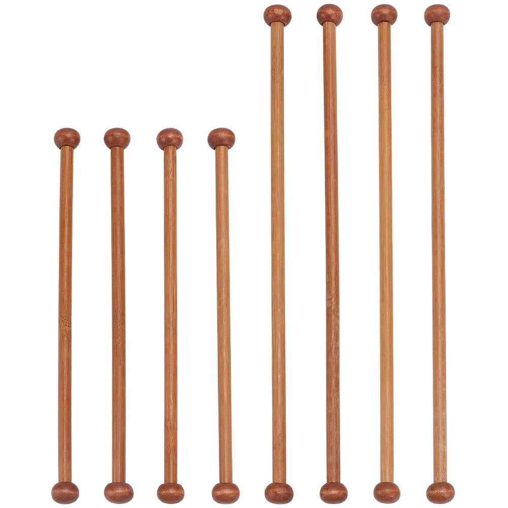 WEBEEDY 8 Pcs 2 Sizes Wood Sticks Wooden Dowel Rods Banner Poles Wood Tapestry Hanging Rods Wall Mount Accessory Doweling Rod for Home Crafts DIY Hook Closet Storage Macrame Hanger Decor, 31/23cm Long