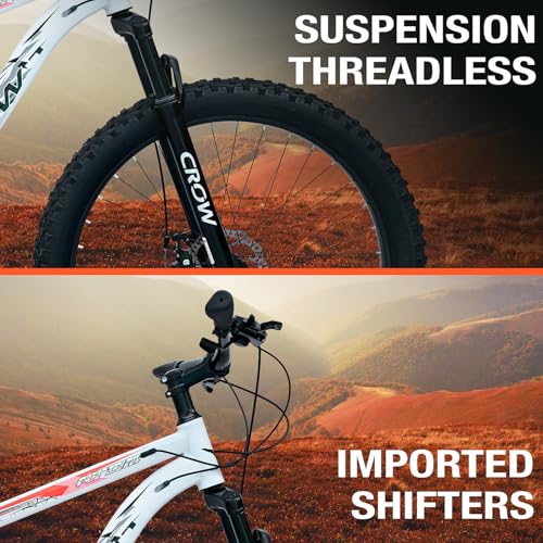 Image of CROW - Atom PRO 21 Speed Gear Cycle | 26 inch T Cycle for Boys 12 to 15 Years | Bicycle for Men Adult | Mountain Bike with Front Suspension & Dual Disc Brakes| Unisex 26 INCH MTB Cycle for Men