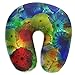 Produktbild Fun Life Art Vintage Colorful Under Sea Ocean Jellyfish Memory Foam Travel Pillow- Round U-Shaped Neck/Head Support Relieve Cervical Fatigue for Sleeping Airplanes Train and Camping