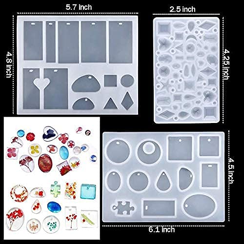 HASTHIP 109 Pcs Silicone Resin Moulds Set with Storage Bag 2