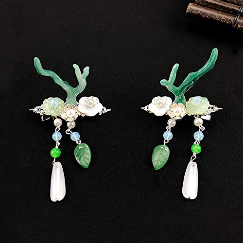 DAWEIF Chinese Style Hair Accessories Hanfu Headdress Side Clip Ancient Hair Decoration Tassel Hairpin