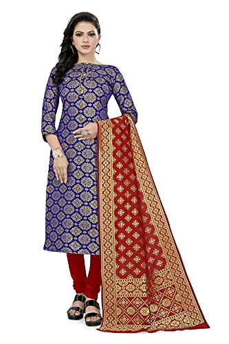 Image of AKHILAM Women's Jacquard Cotton Silk Unstitched Straight Salwar Suit Dress Material (30BNRS78 Parent)