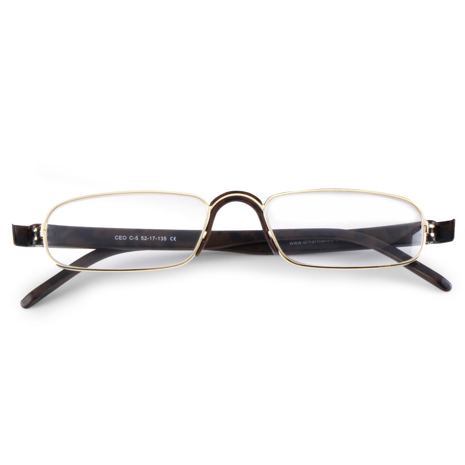DR.HARMANN'S READING GLASSES® FULL RIM METAL FRAME fitted with Anti Reflection Coating Lens (Model: CEO ARC Gold colour +2.25)