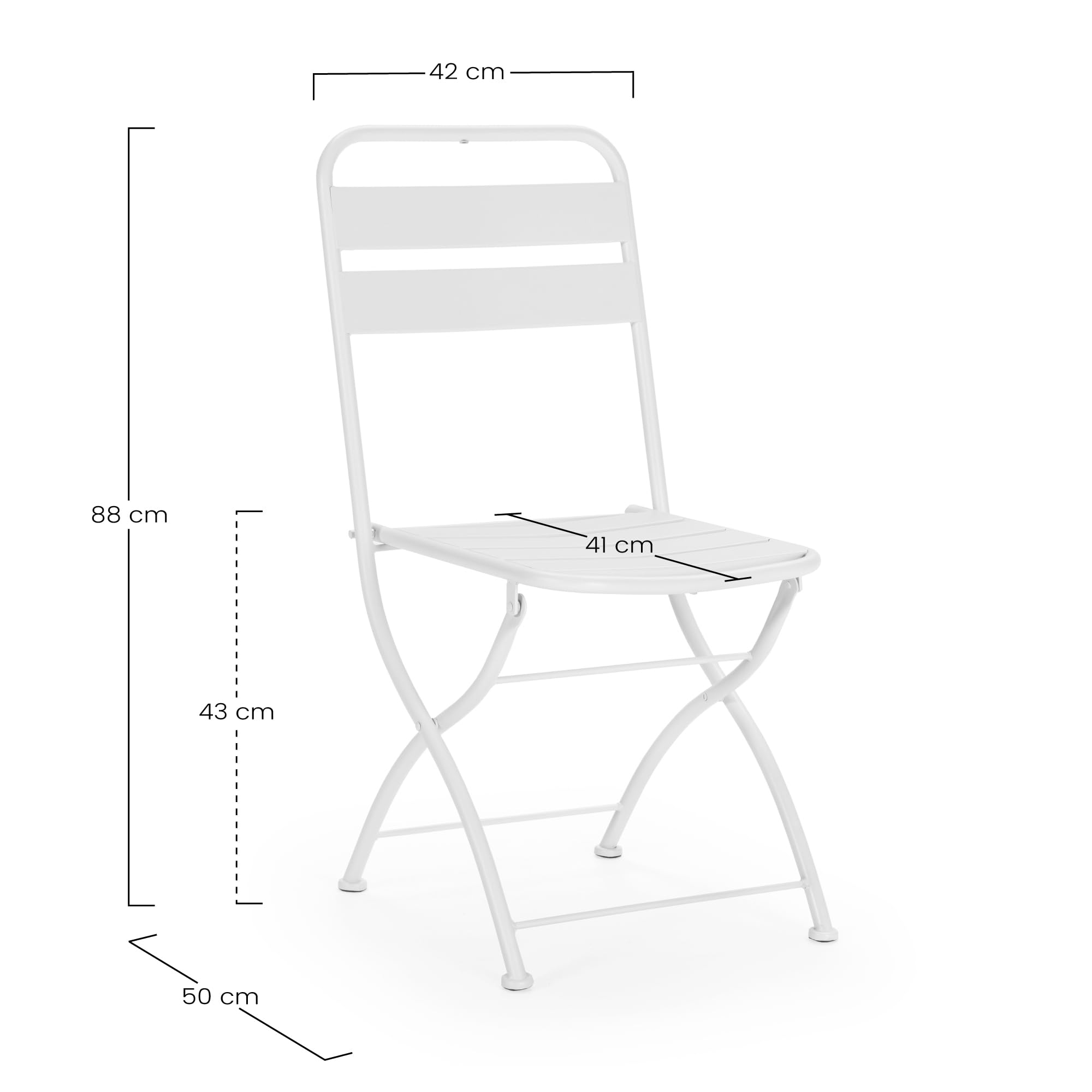HOMN LIVING Pack de 2 chaises de Jardin Pliantes Perla en métal Blanc