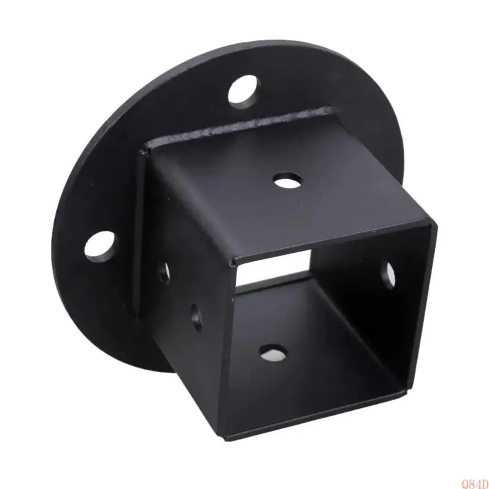 Kit di supporto per base in metallo, 2 pezzi, colonna di flan per pavimento, ancoraggio quadrato, palo per recinzione, robusto muro nero per pali in legno per uso esterno, facile installazione