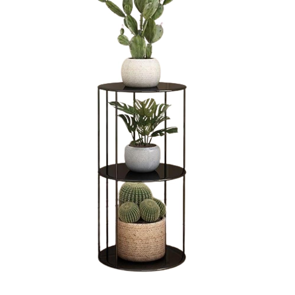 Generisch 3-Tier Metal Plant Stand - 23.62" Tall Vertical Wrought Iron Flower Pot Shelf for Indoor/Outdoor Use, Perfect for Patio, Garden, Balcony, Living Room - Stylish Multi-Plant Display Rack