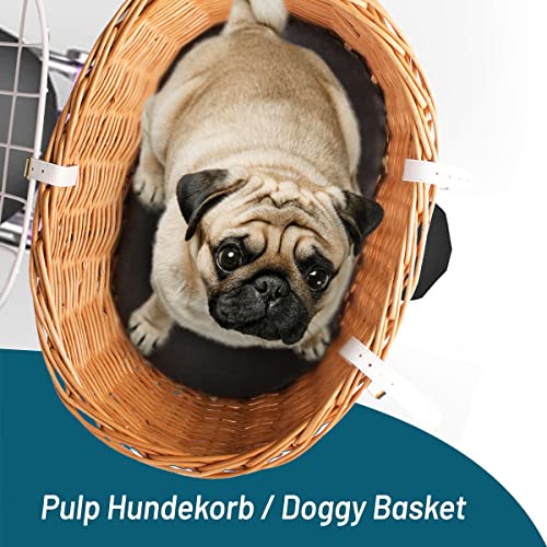 Pulp + KLICKfix Hundekorb Doggy Basket für alle Gepäckträger geeignet - inkl. Kissen und Regenhaube