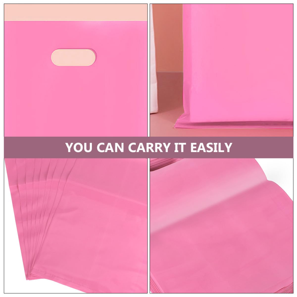 100 Stück Kunststoff Aufbewahrungsbeutel für Lebensmittel Leichte Rosa Verpackungsbeutel Flache Beutel für Party Dekoration und Vielseitige Nutzung