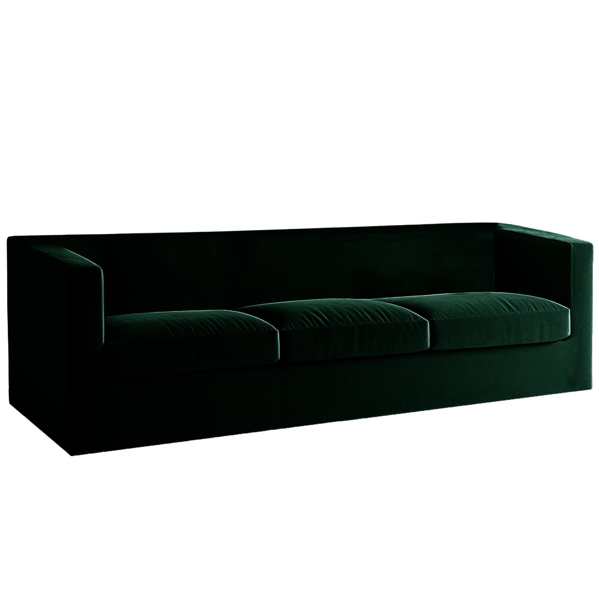 VFGFDJNDFX Stretch Chesterfield Sofa Cover with Main Sofa Slipcovers and Separate Couch Cushion Covers Velvet Non-slip Furniture Protector (Dark Green,Sofa+3 Small Seats)
