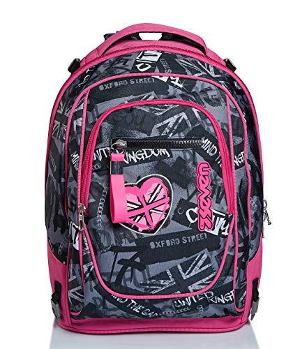 Sac à dos à roulettes Seven New Tech Keep Flag rose pour l école