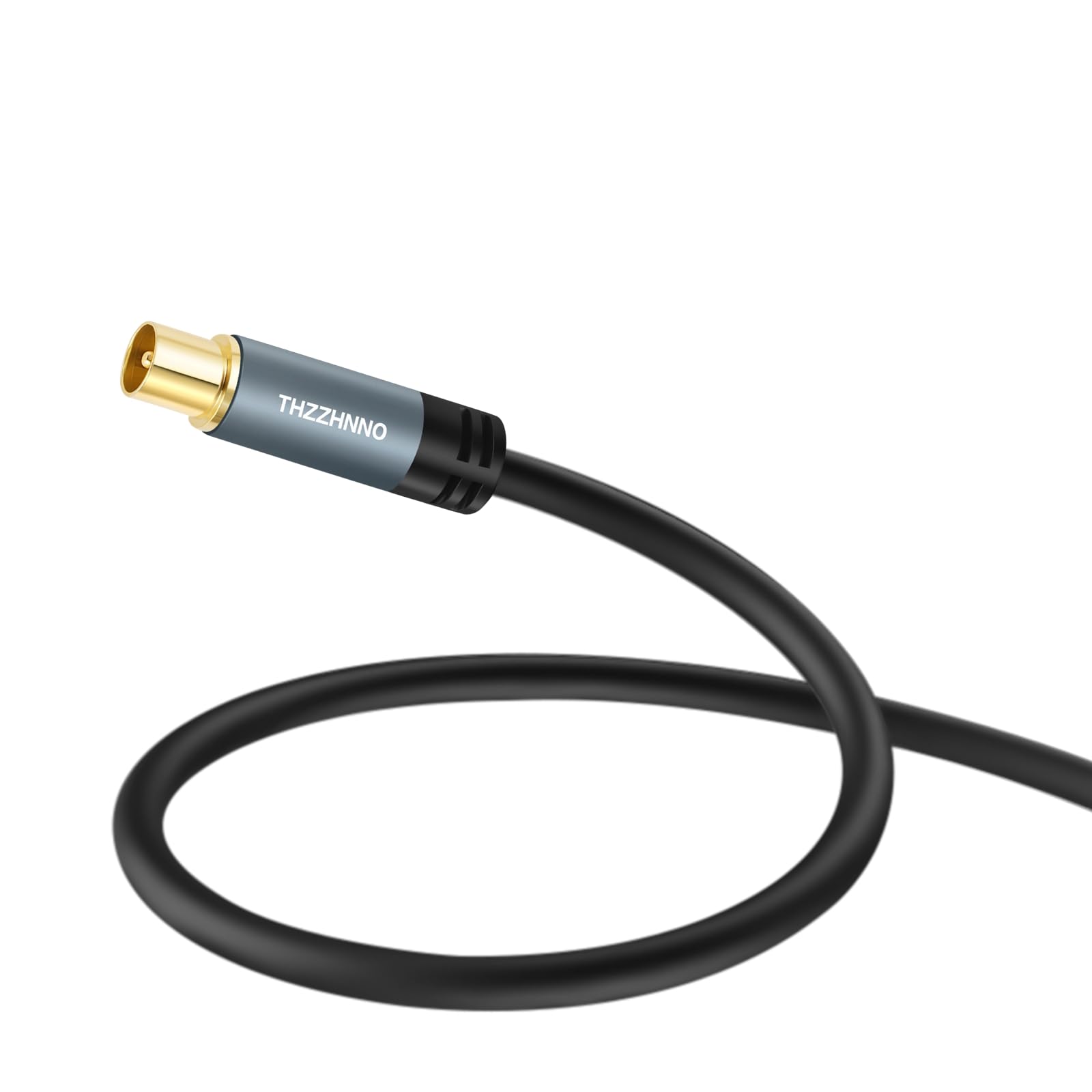 TV Antenne RG6 Coaxiaux Câble 5M, Connecteur Mâle à Mâle Plaqué or, Câble Coaxial pour TVHD, CATV, DVB-T2 /C/S, Modem Câble, Radio, Récepteur Satellite