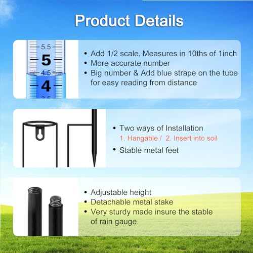Ryoeikt RAINGAUGE0507 Rain Gauge Upgraded, 7 Inch Freeze Proof Thickened Rain Gauge Outdoor Best Rated thumb #3