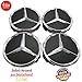 Produktbild 4x Mercedes-Benz 75 mm Nabenkappen für Alufelgen 4 Stück B66470200 Felgendeckel 75mm Nabendeckel Nabenabdeckungen Nabenkappe kompatibel für A B C E S Klasse Schwarz Stern Silber Radnabenabdeckung