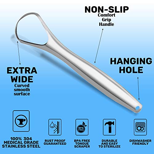Mastermedi MM_TC_MASTER 100% Stainless Steel Tongue Scraper  thumb #2