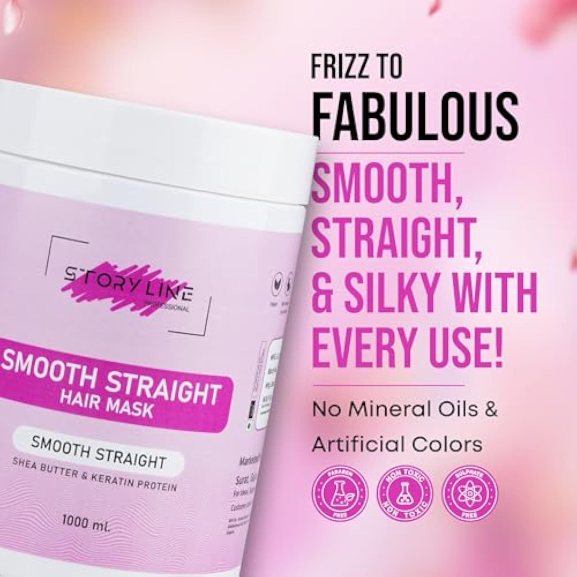 Professional Smooth Straight Hair Mask with Shea Butter & Keratin Protein