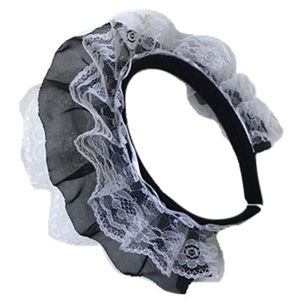KACCDE Lace Headbands For Women Multilayer Lace Headband Novelty Headwear Lady's Headwear Maid Cosplay Party Props