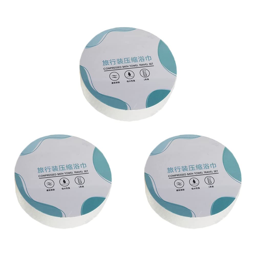 3 Pcs Large Disposable Compressed Towels Tablets Compressed Bath Towel Portable Mini Compressed Towel for Home Hiking Travel Camping