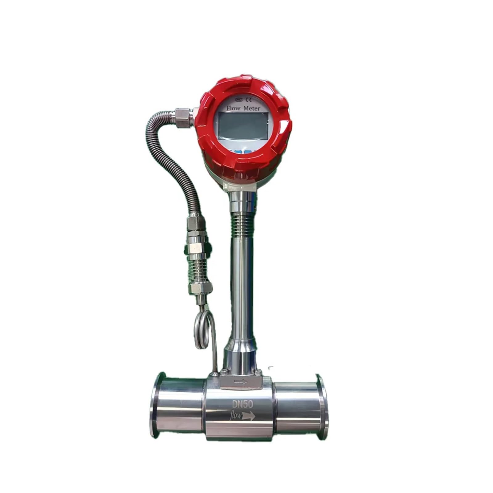 KSZHZYMGX Clamp Connection Vortex Flow Meter with Temperature and Pressure Compensation Liquid and Gas Measuring(DN40)