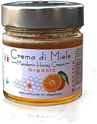 Organic Mandarin honey Cream Delicious Organic honey blended with Mandarin paste 250 g - 8.81 oz