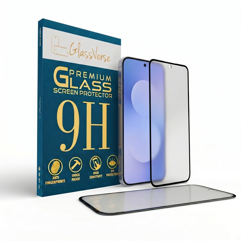 Image of GlassVerse Matte Tempered Glass for Samsung Galaxy S25 FE | Anti Glare, Smooth Touch Screen Protector, 9H Hardness, Edge to Edge, Case Friendly, Hassle-less Installation Kit Included. (Pack of 2)