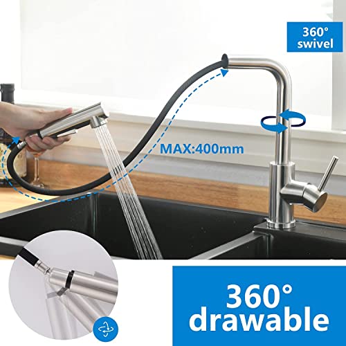 Robinet de cuisine extractible fini les éclaboussures avec le jet haute pression - 5