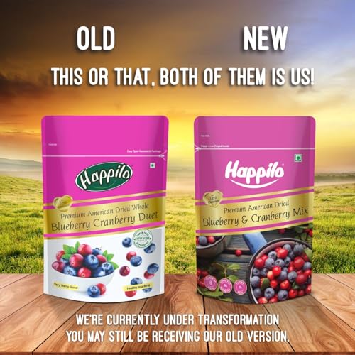 Image of Happilo Premium Dried Blueberry Cranberry Duet 200g (Pack Of 3), Rich in Antioxidants, Fiber and Essential Nutrients, Wholesome Treat