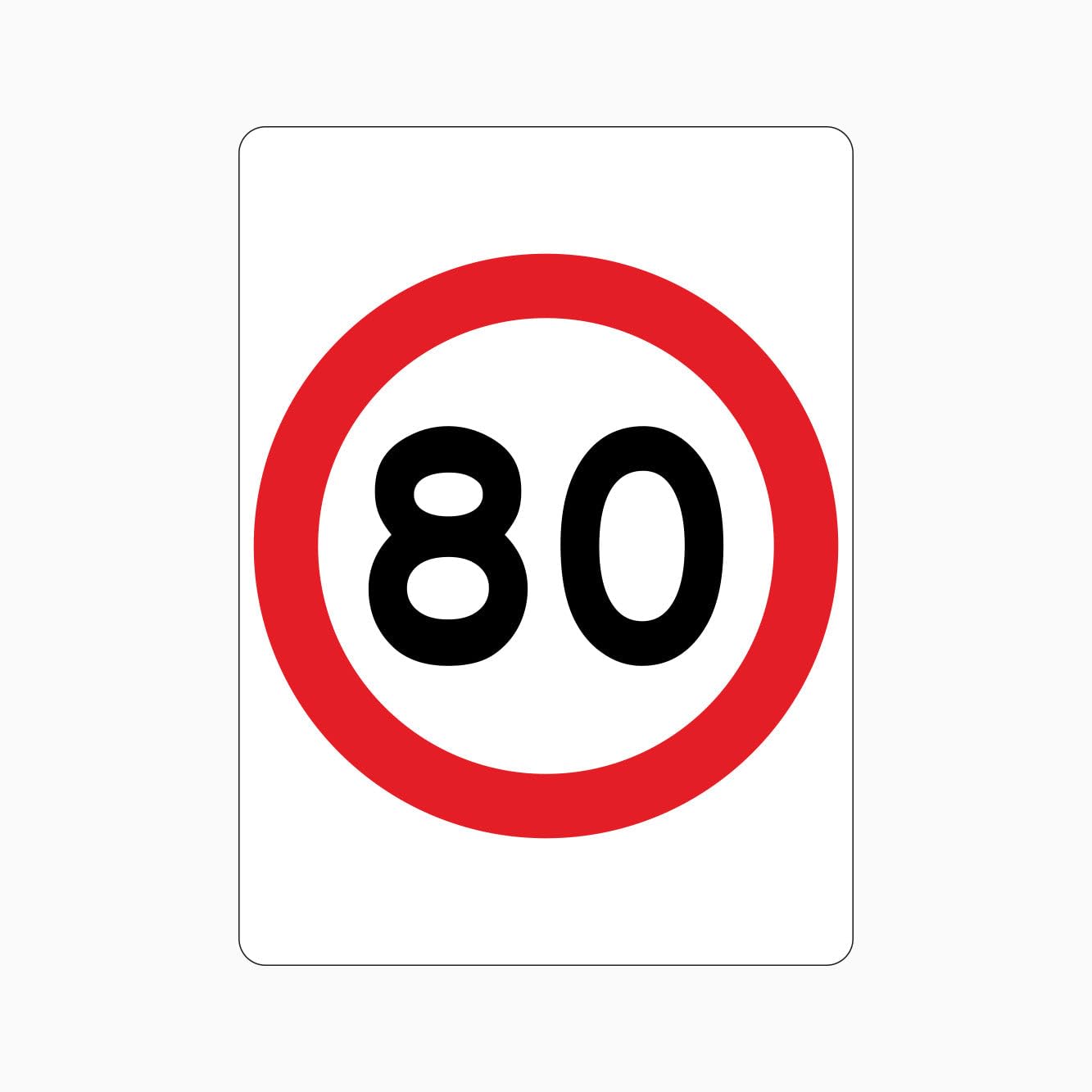 80km Speed Limit Sign Traffic Metal Tin Sign 8 x 12 inch for Industrial & Commercial Series