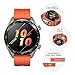 SUNG-LL Huawei Watch GT 2019 Bluetooth SmartWatch,Ultra-Thin Longer Lasting Battery Life, Waterproof, Compatible with iPhone and Android -Titanium Grey Stainless Steel (Orange Fluoroelastomer Band)