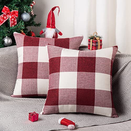 Kissenbezug 50x50 cm 2er Set Kariert Kissenbezüge Weihnachten...