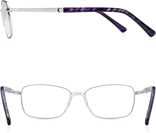 Miniatura 3 de RB. Pilot - Lentes de lectura para mujer, bloqueo de luz azul, lentes de computadora con bisagra de resorte, marco de metal, patas de acetato