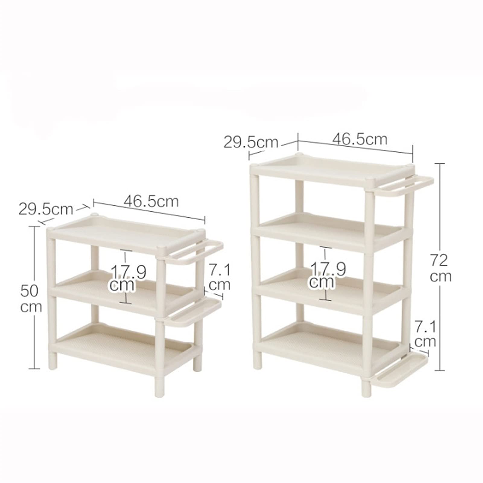 Generico Scaffale portascarpe a 3 Livelli, scaffale Multiuso in Resina, per Ingresso, Bagno, Soggiorno, 72 cm
