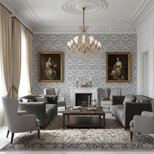 Image of Kayra Decor PVC Panel for Wall Butterfly Design White Marble Color 19.7 inch x 19.7 inch (Pack of 40) - Covers 107.80 Sq. Ft.