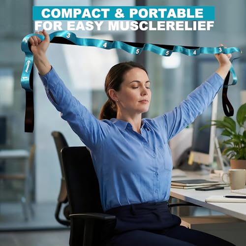 Acozycoo Stretching Strap with Loops for Physical Therapy,Yoga Strap for Stretching,Home Workout,Pilate & Flexibility Training,Non-Elastic Exercise Stretch Band for Hamstring,Leg Stretcher Belt,Flexibility Fascia - Image 5