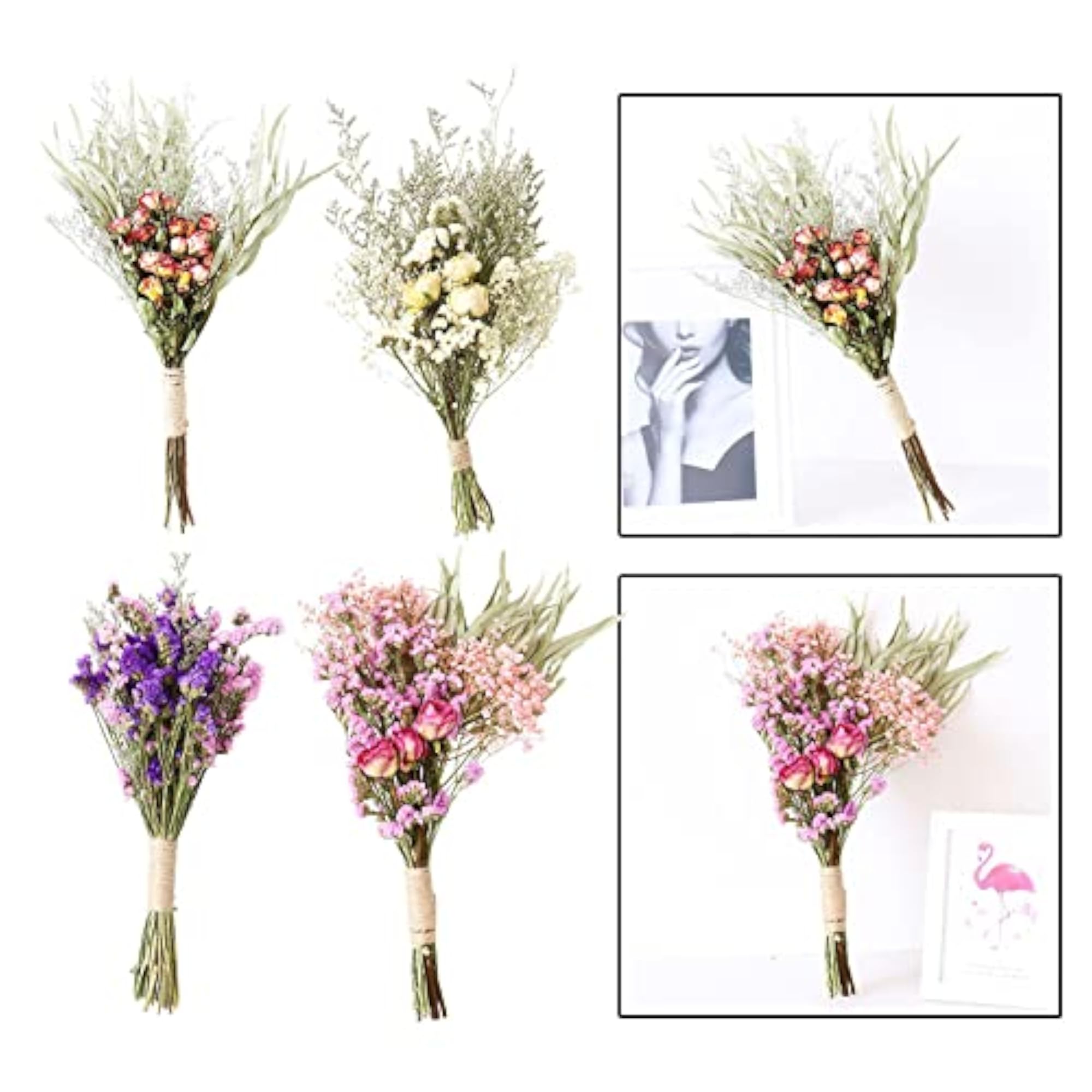 2pcs Dried Flowers Bouquets for Wedding Boho Decor