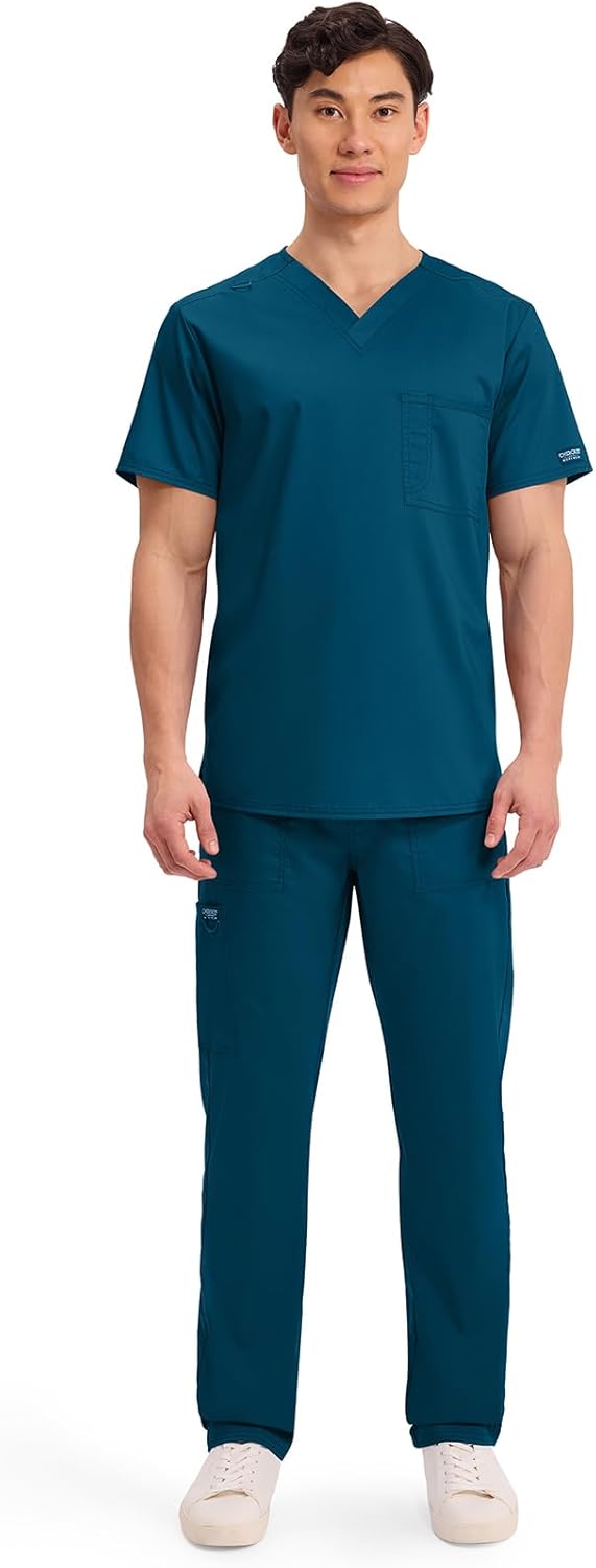 Cherokee Scrub Top for Women & Men, V-Neck Tuckable Medical Shirt with 1 Chest Pocket & ID Loop - WW625 - Image 5
