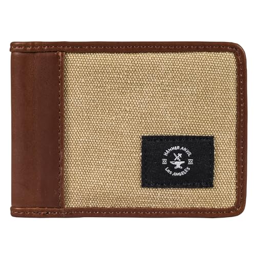 HAMMER ANVIL Mens Slimfold Wallet RFID Safe Thin Bifold Front Pocket Wallet Khaki