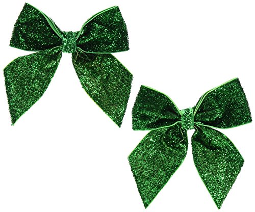Leg Avenue Women's Glitter Hair Bows, Green, One Size