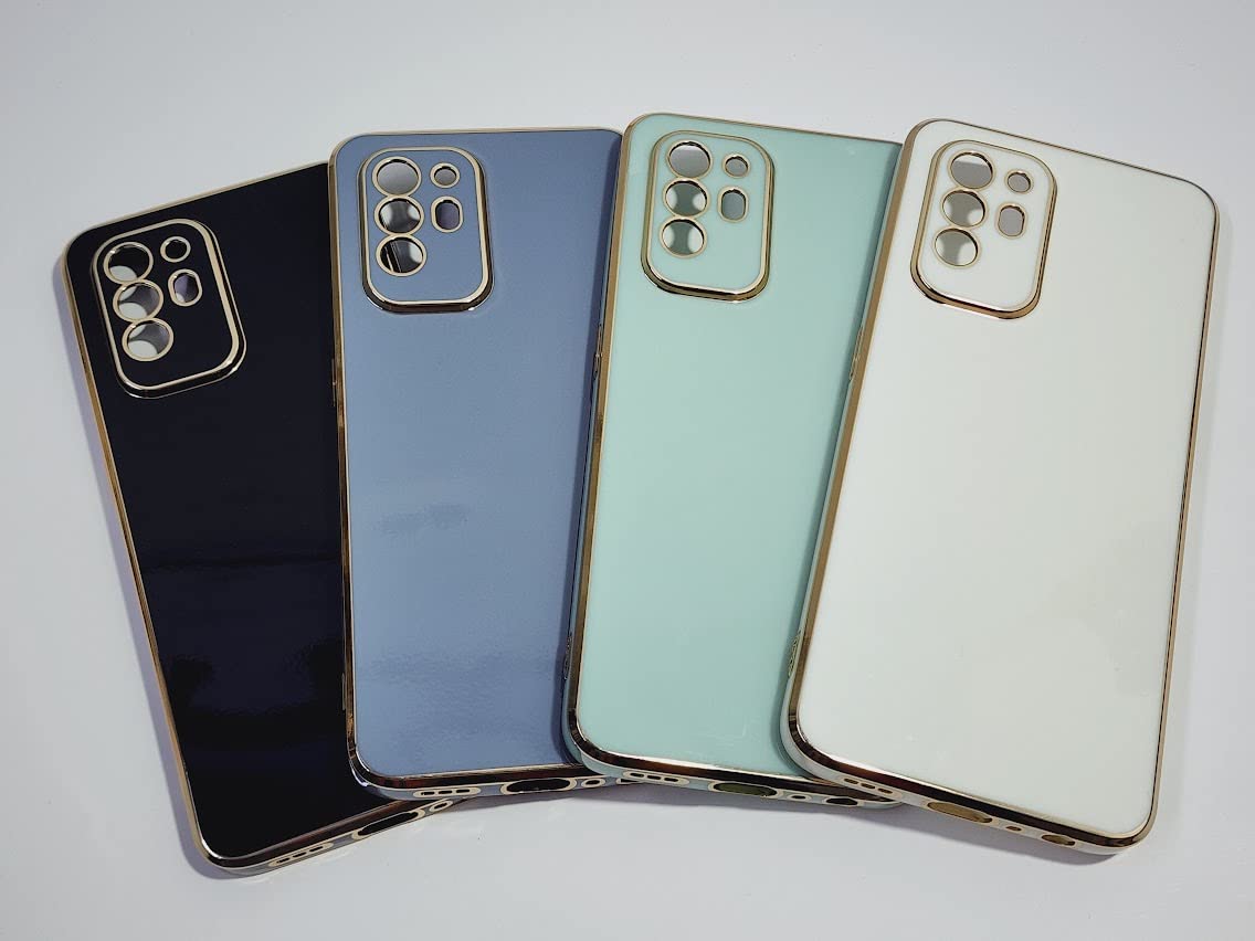 Sabah Ent 6D Gold Chrome Back Cover for Oppo F19 Pro Plus (Black)