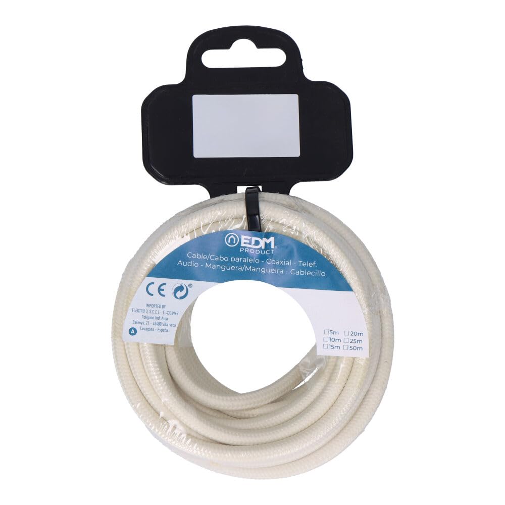 Cable Cord Tubulaire 2 x 0.75 mm Cotton 5 m