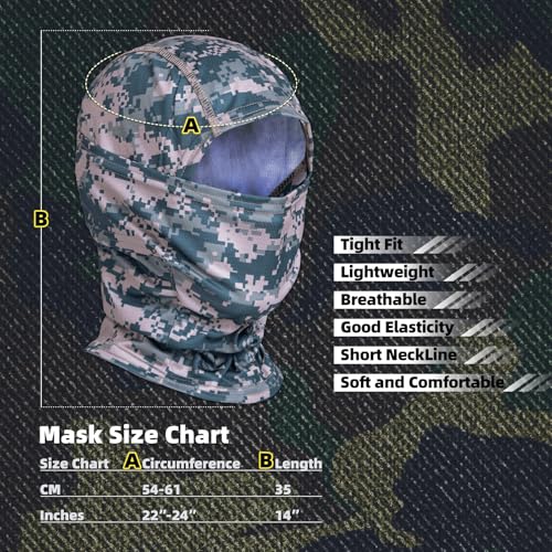 Image of Camo Balaclava Face Mask for Man and Women-Hunting,Skiing,Motorcycle Windproof,UV Protection&Military Training