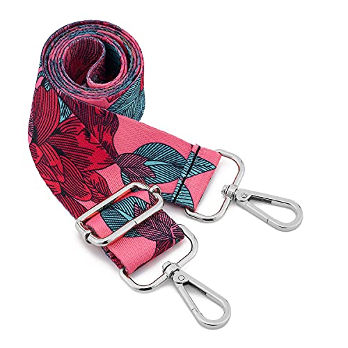 Image of Silvery Buckles Wide Shoulder Strap Adjustable Replacement Belt Crossbody Canvas Bag Handbag