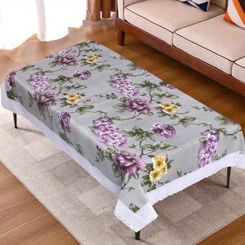 Image of Dakshya Industries PVC Waterproof Center Table Cover 40 x 60 Inch | Rectangle Coffee Table Cover | Spill Proof Oil Resistant Dustproof Heat Resistant Wipe Clean
